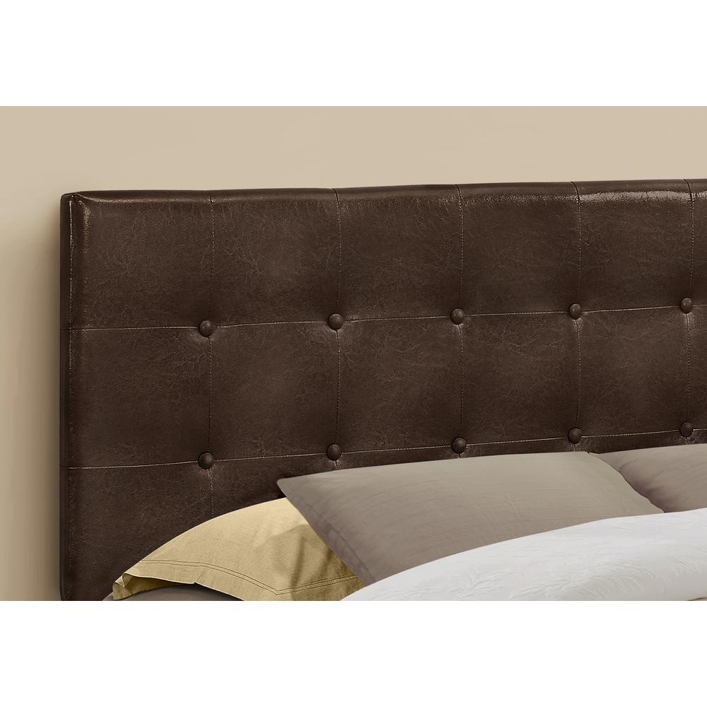 Amandine - Bed Headboard Only Queen Size Bedroom Upholstered Brown Leather Look
