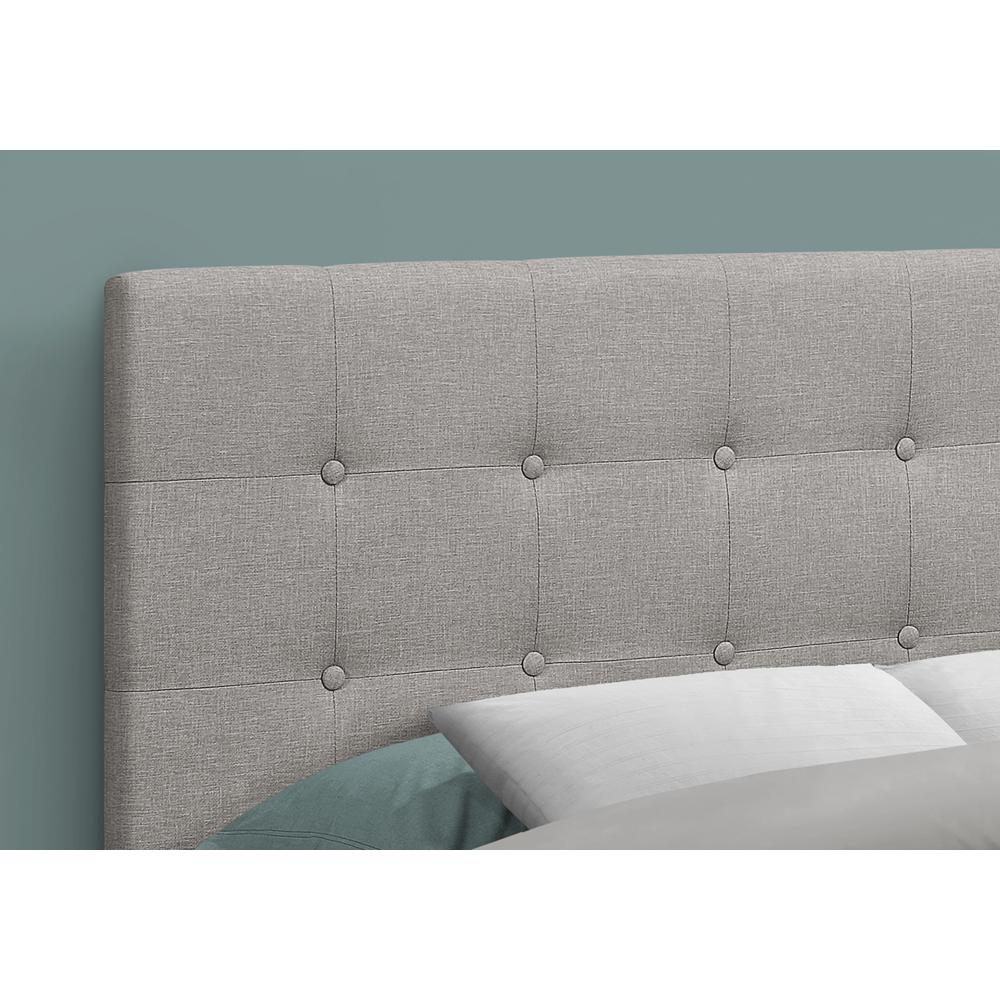 Brigitte - Bed Headboard Only Full Size Bedroom Upholstered Grey Linen Look