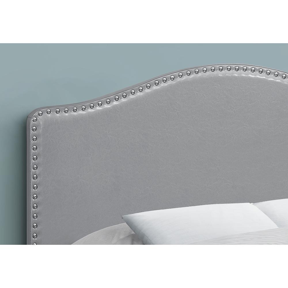 Erie - Bed Headboard Only Full Size Bedroom Upholstered Grey Leather Look