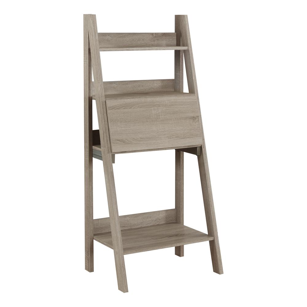 Midori - Computer Desk Home Office Laptop Leaning 61"H Work Storage Shelves