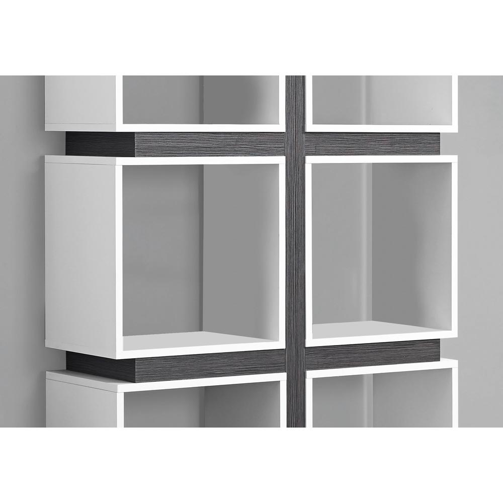 Cyrille - Bookshelf Bookcase Etagere 5 Tier 71"H Office Bedroom Grey And