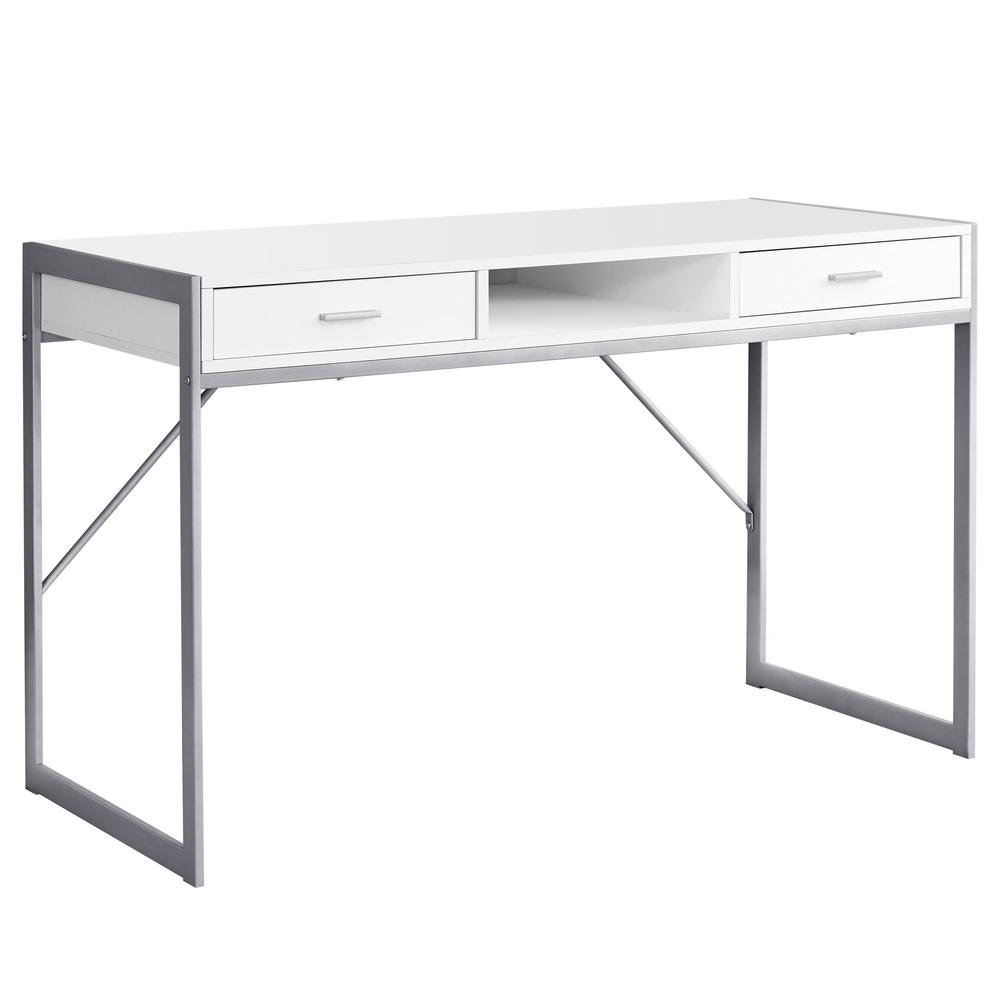 Paras - Computer Desk Home Office Laptop Storage Drawers 48"L Work White