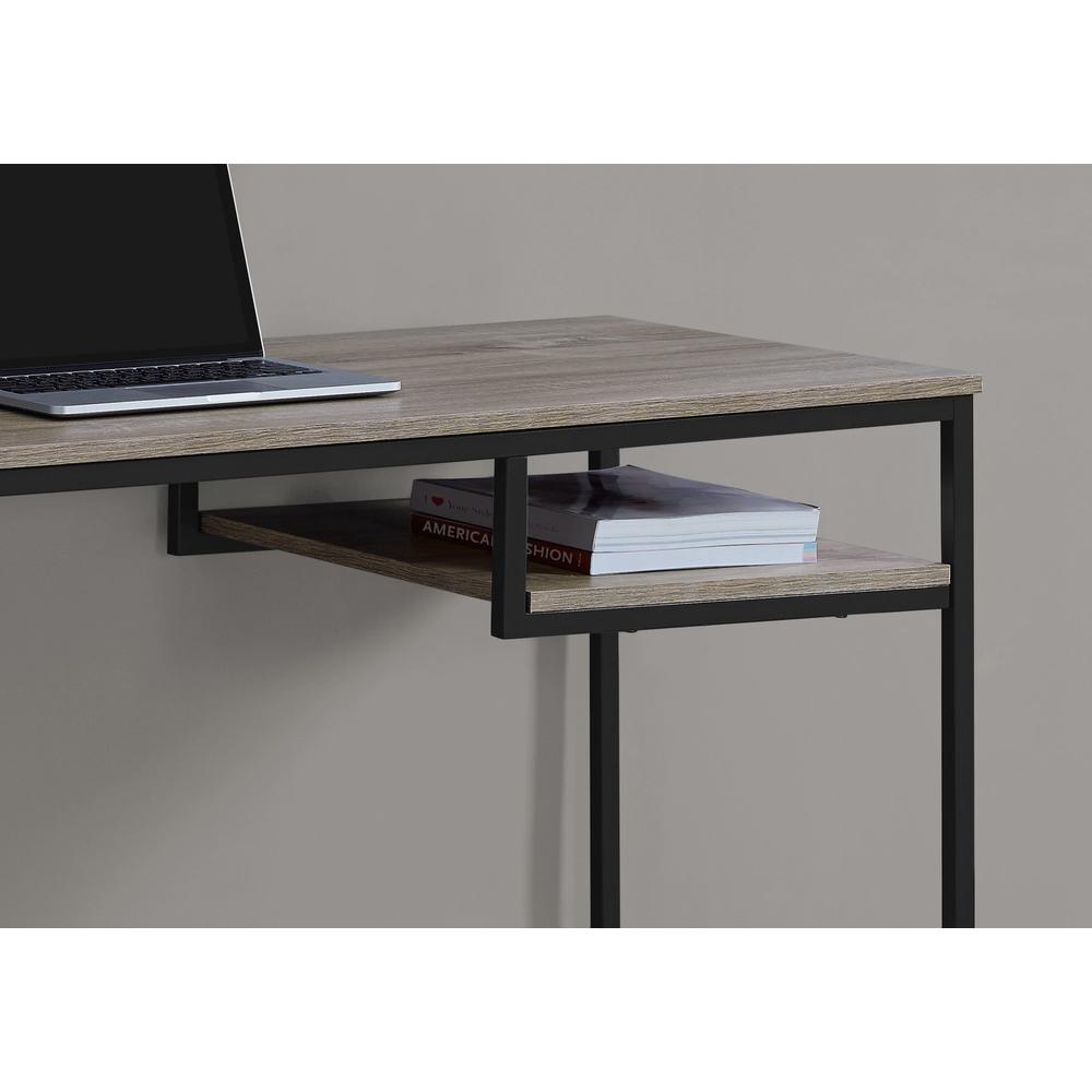 Clapton - Computer Desk Home Office Laptop 48"L Work Brown Laminate Black