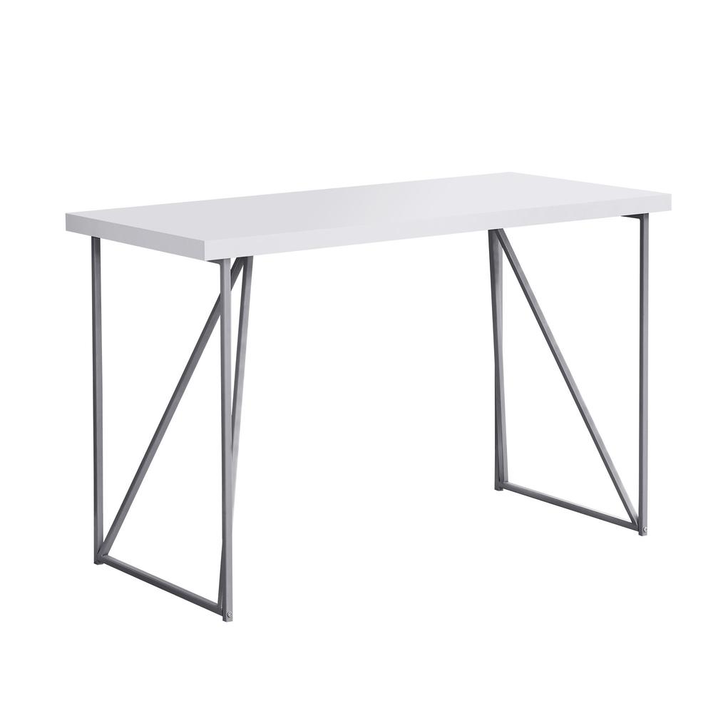 Rava - Computer Desk Home Office Laptop 48"L Work White Laminate Grey
