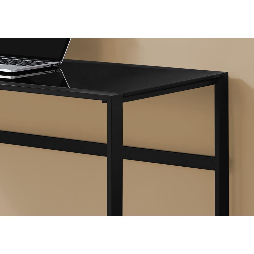 Kaila - Computer Desk Home Office Laptop 48"L Work Black Tempered Glass