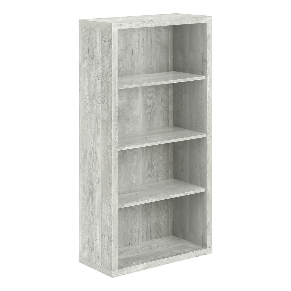 Kamal - Bookshelf Bookcase Etagere 5 Tier 48"H Office Bedroom Grey Laminate