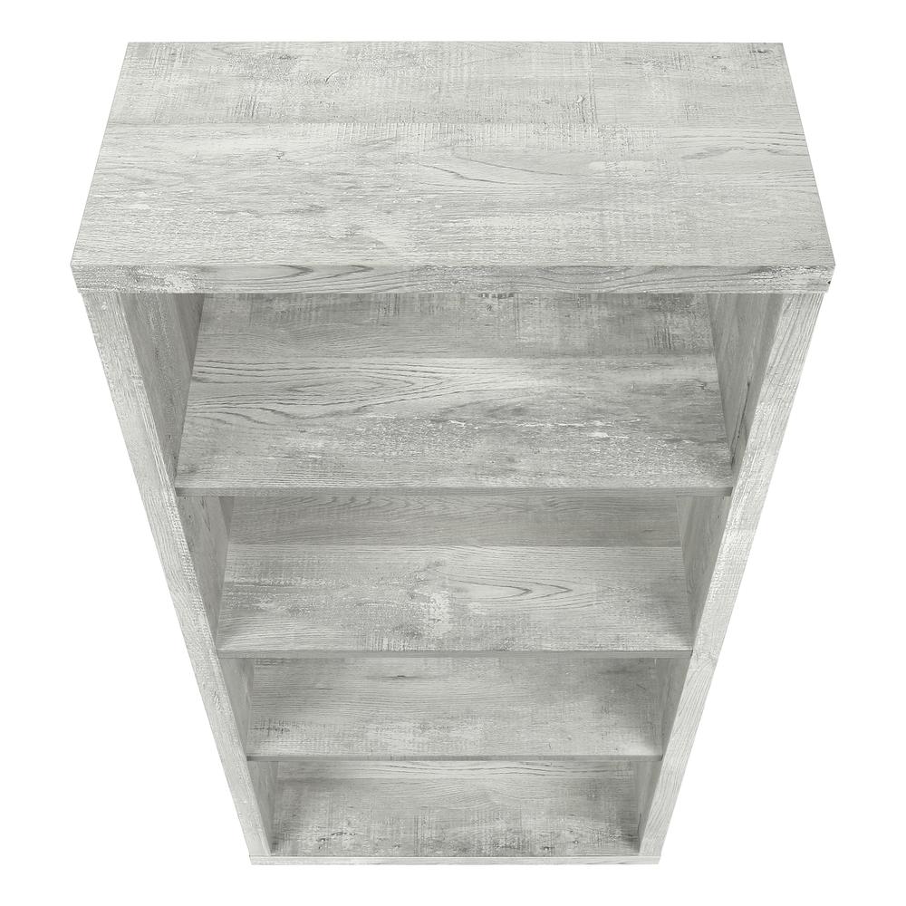 Kamal - Bookshelf Bookcase Etagere 5 Tier 48"H Office Bedroom Grey Laminate
