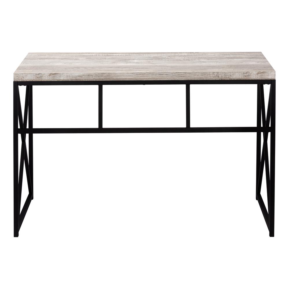 Saoka - Computer Desk Home Office Laptop Work Beige Laminate Black Metal