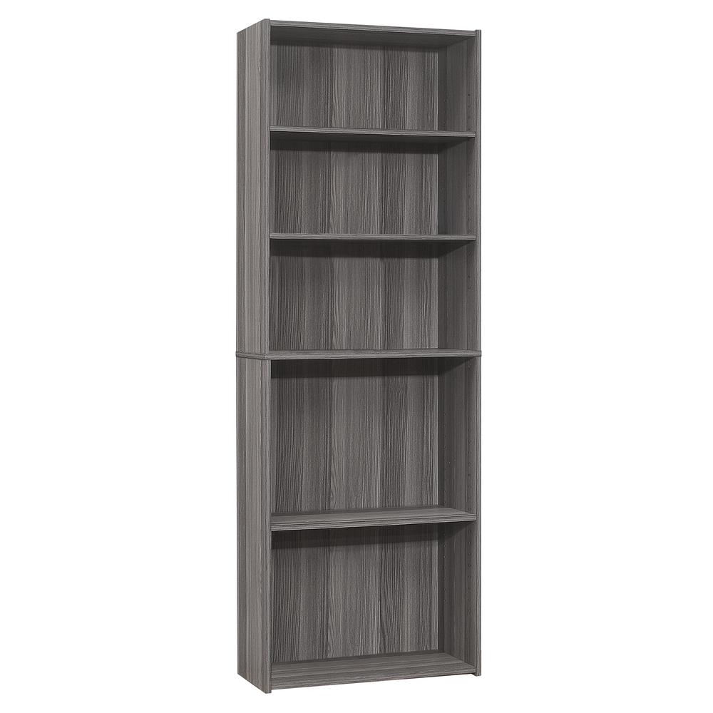 Michi - Bookshelf Bookcase 6 Tier 72"H Office Bedroom Grey Laminate Transitional