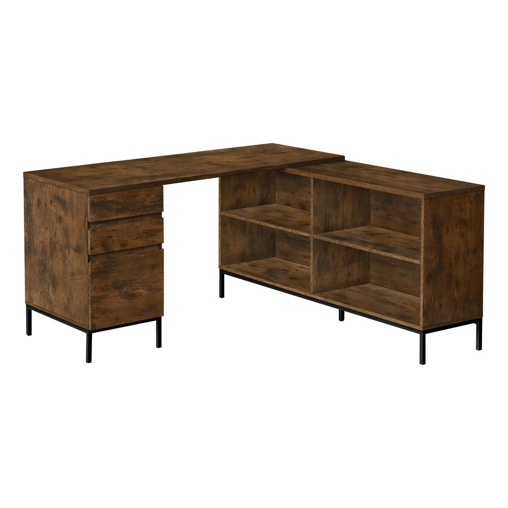 Raphael - Computer Desk Home Office Corner Storage Drawers 60"L L Shape