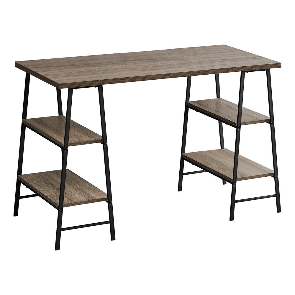 Michigan - Computer Desk Home Office Laptop Storage Shelves 48"L Work Brown