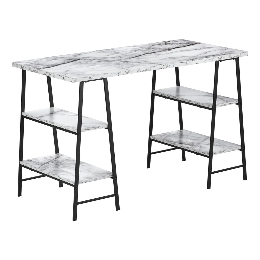 Kelson - Computer Desk Home Office Laptop Storage Shelves 48"L Work White