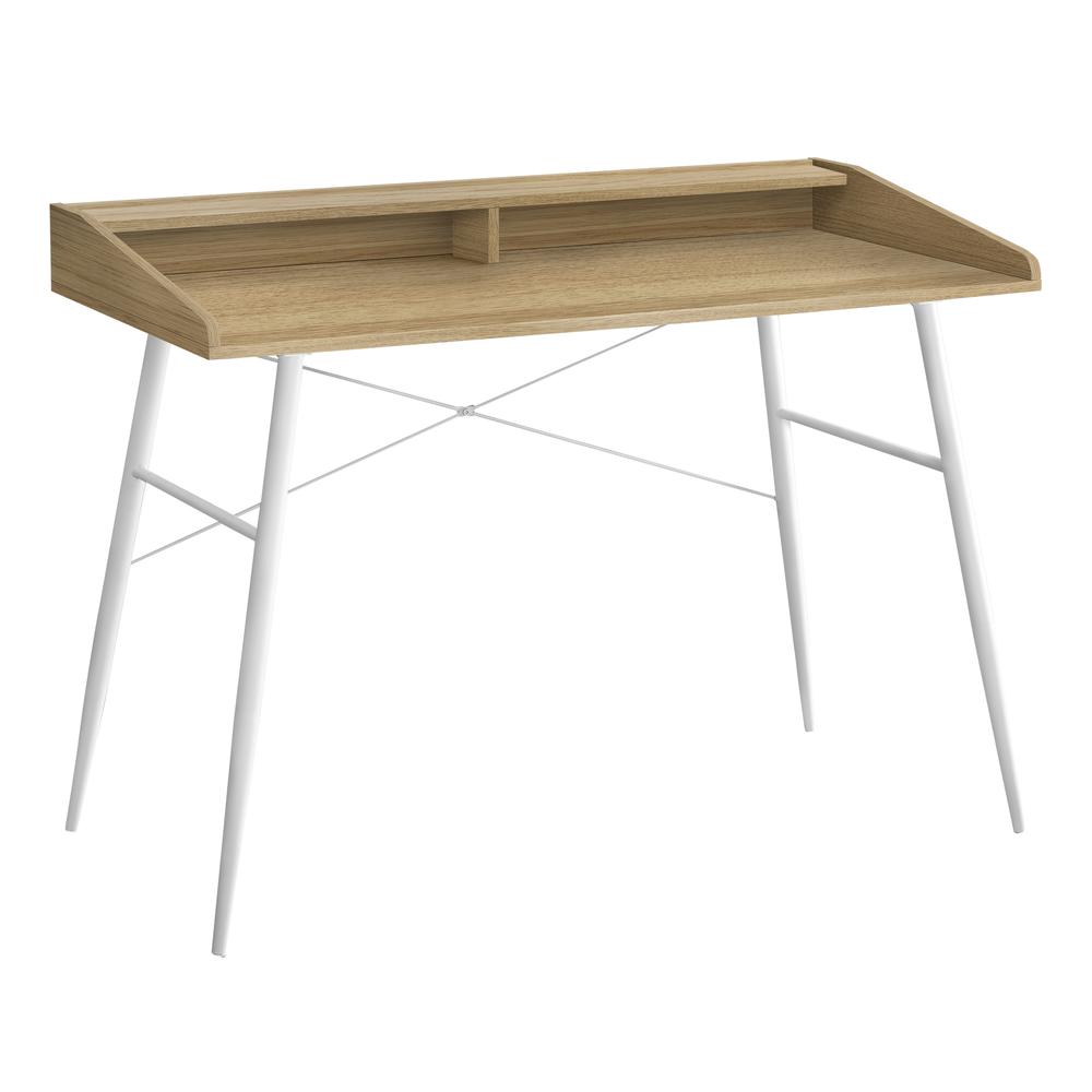 Ohara - Computer Desk Home Office Laptop Storage Shelves 48"L Work Natural