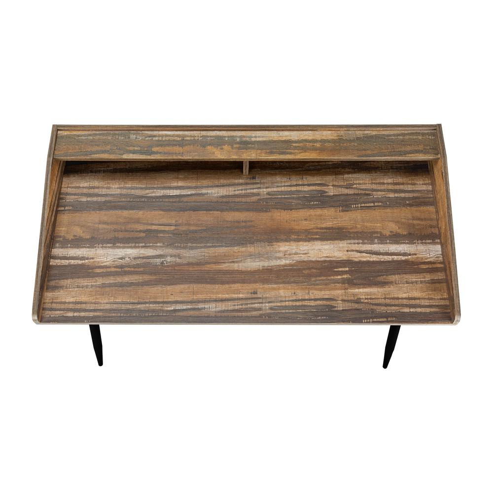 Zala - Computer Desk Home Office Laptop Storage Shelves 48"L Work Brown