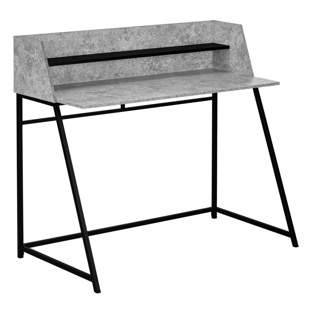 Danton - Computer Desk Home Office Laptop Storage Shelves 48"L Work Grey