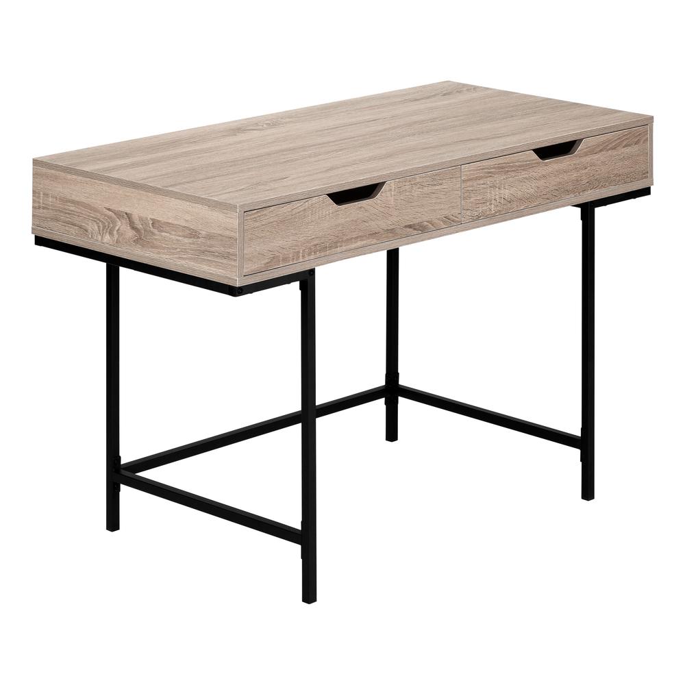 Basque - Computer Desk Home Office Laptop Storage Drawers 48"L Work Brown
