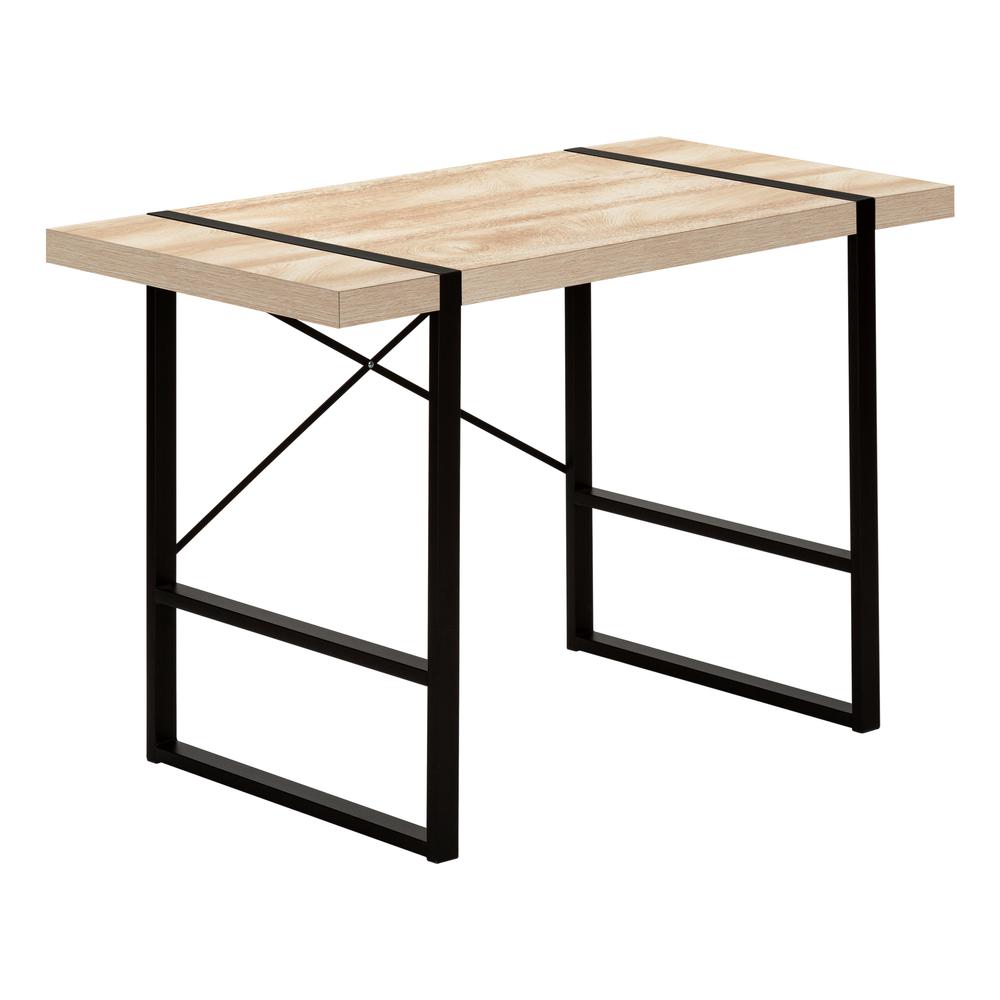 Rosa - Computer Desk Home Office Laptop 48"L Work Natural Laminate Black