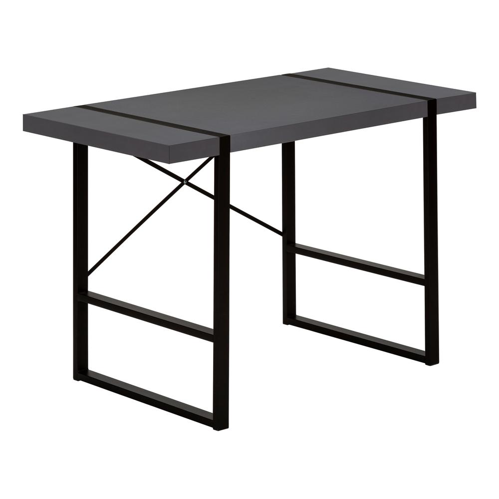 Galia - Computer Desk Home Office Laptop 48"L Work Grey Laminate Black