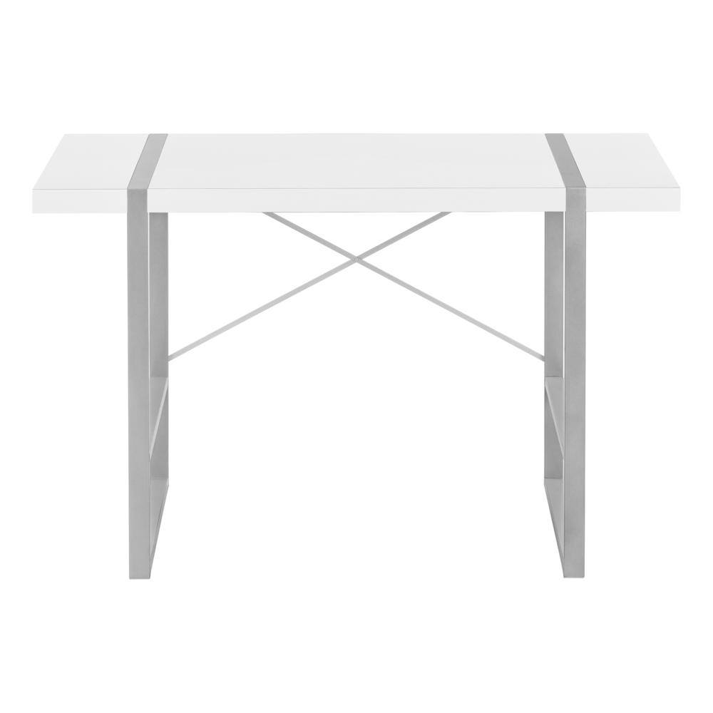 Salma - Computer Desk Home Office Laptop 48"L Work White Laminate Grey