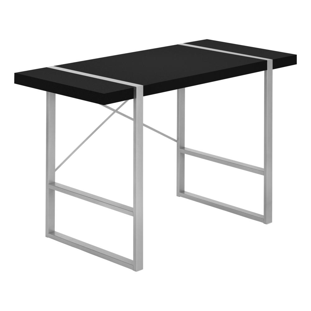 Hancock - Computer Desk Home Office Laptop 48"L Work Black Laminate Grey