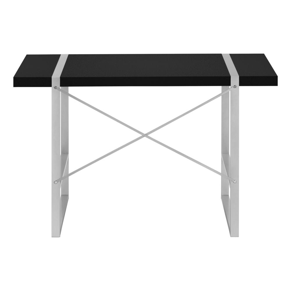 Hancock - Computer Desk Home Office Laptop 48"L Work Black Laminate Grey