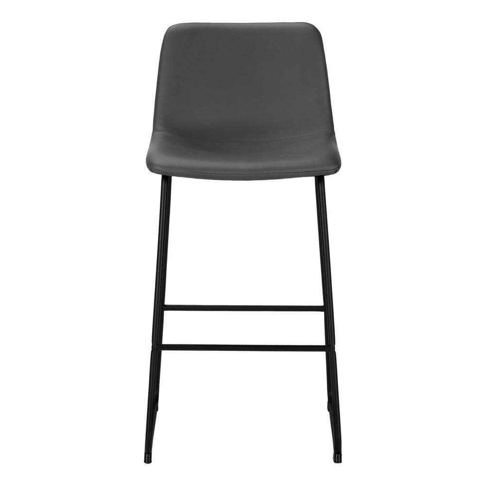 Redell - Office Chair Bar Height Standing Computer Desk Work Grey Leather