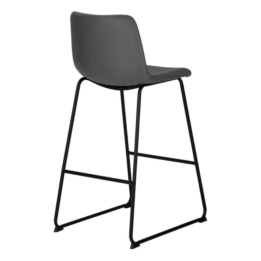 Redell - Office Chair Bar Height Standing Computer Desk Work Grey Leather
