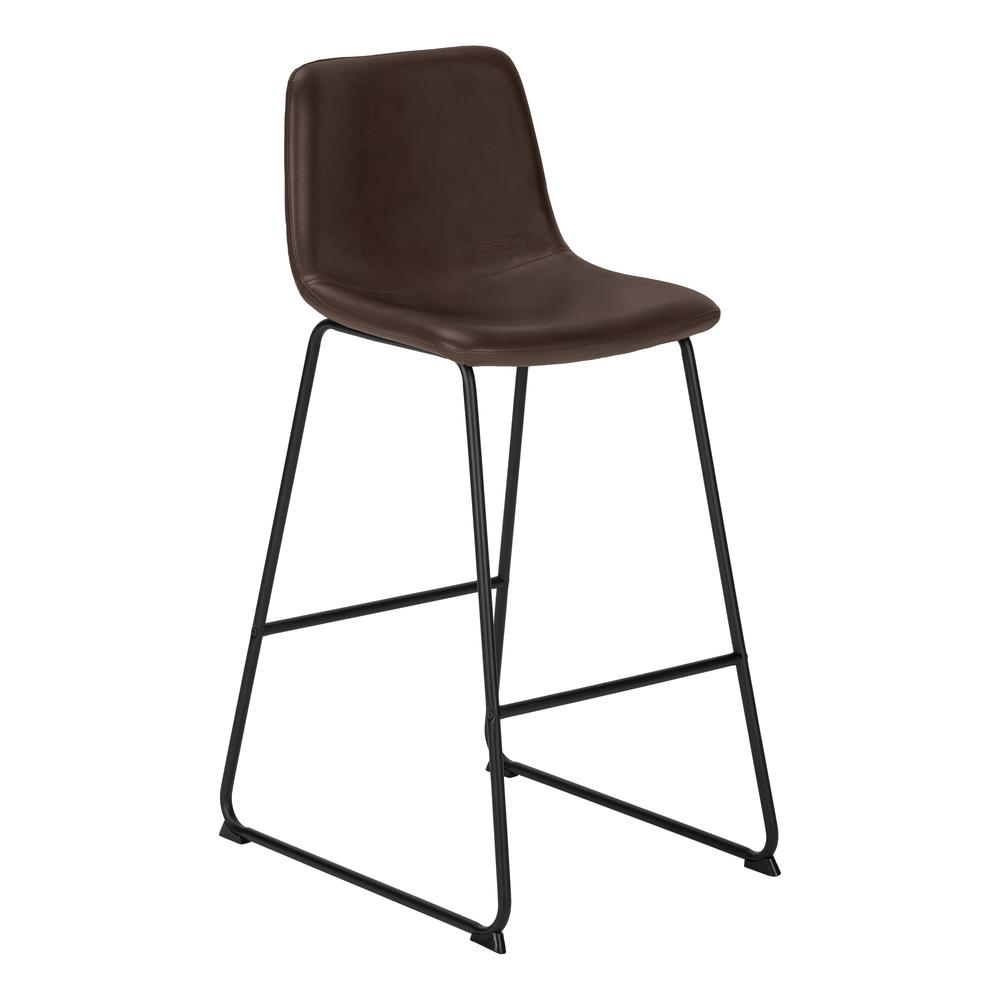 Dariana - Office Chair Bar Height Standing Computer Desk Work Brown Leather