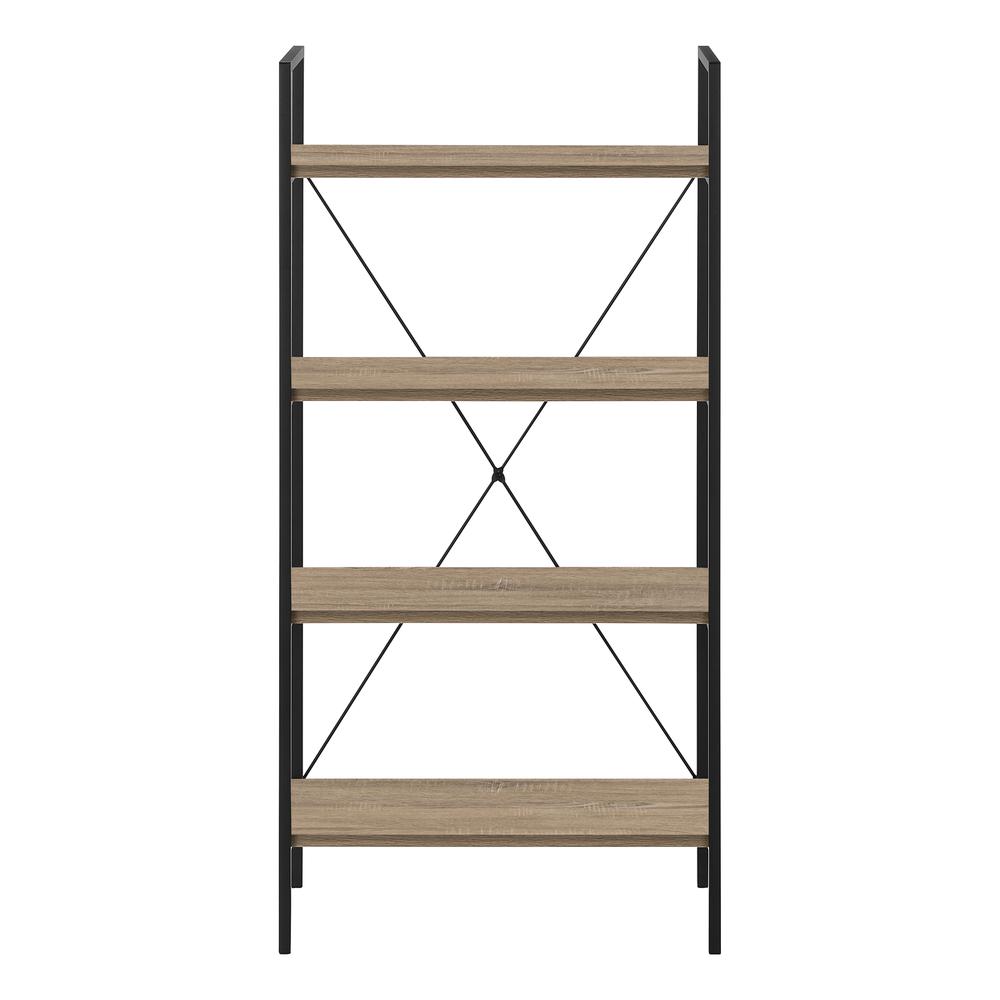 Laina - Bookshelf Bookcase 4 Tier 48"H Office Bedroom Brown Laminate Black