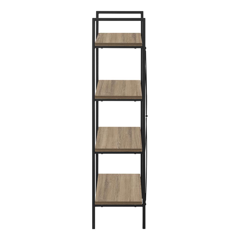 Laina - Bookshelf Bookcase 4 Tier 48"H Office Bedroom Brown Laminate Black