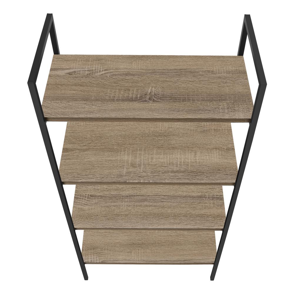 Laina - Bookshelf Bookcase 4 Tier 48"H Office Bedroom Brown Laminate Black