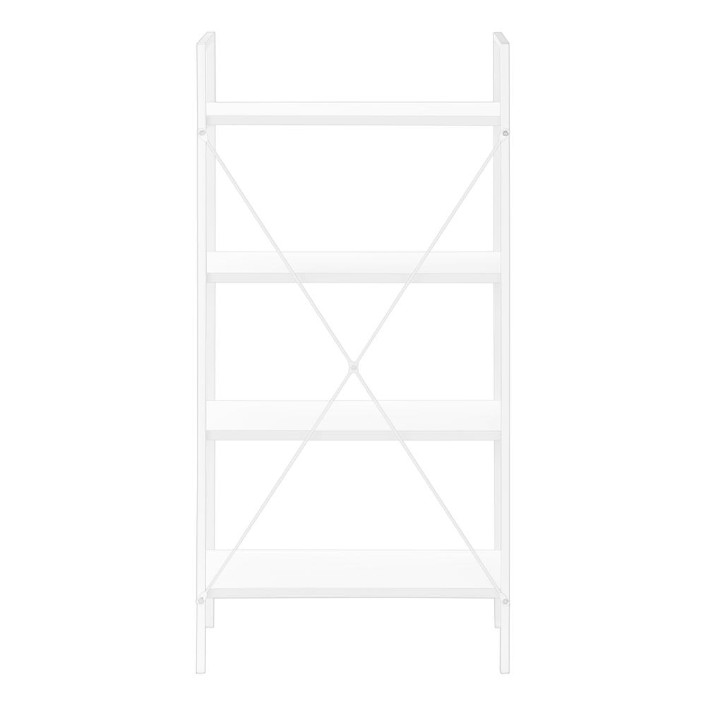 Sakina - Bookshelf Bookcase 4 Tier 48"H Office Bedroom White Laminate White