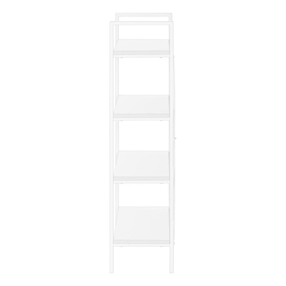 Sakina - Bookshelf Bookcase 4 Tier 48"H Office Bedroom White Laminate White