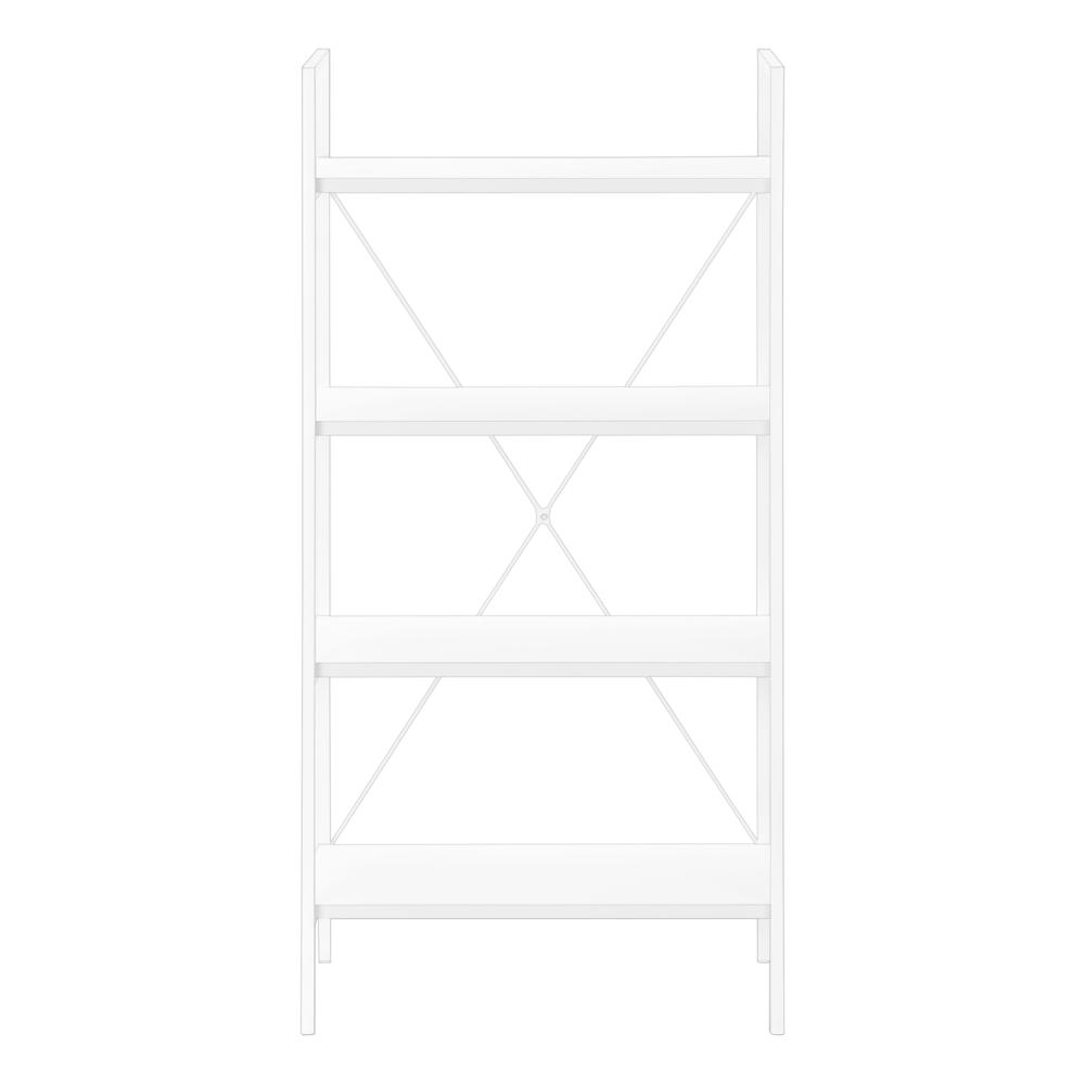 Sakina - Bookshelf Bookcase 4 Tier 48"H Office Bedroom White Laminate White