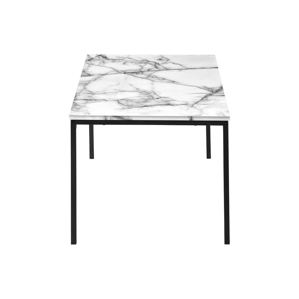 Rinjani - Table Set 3pcs Set Coffee End Black Metal White Marble
