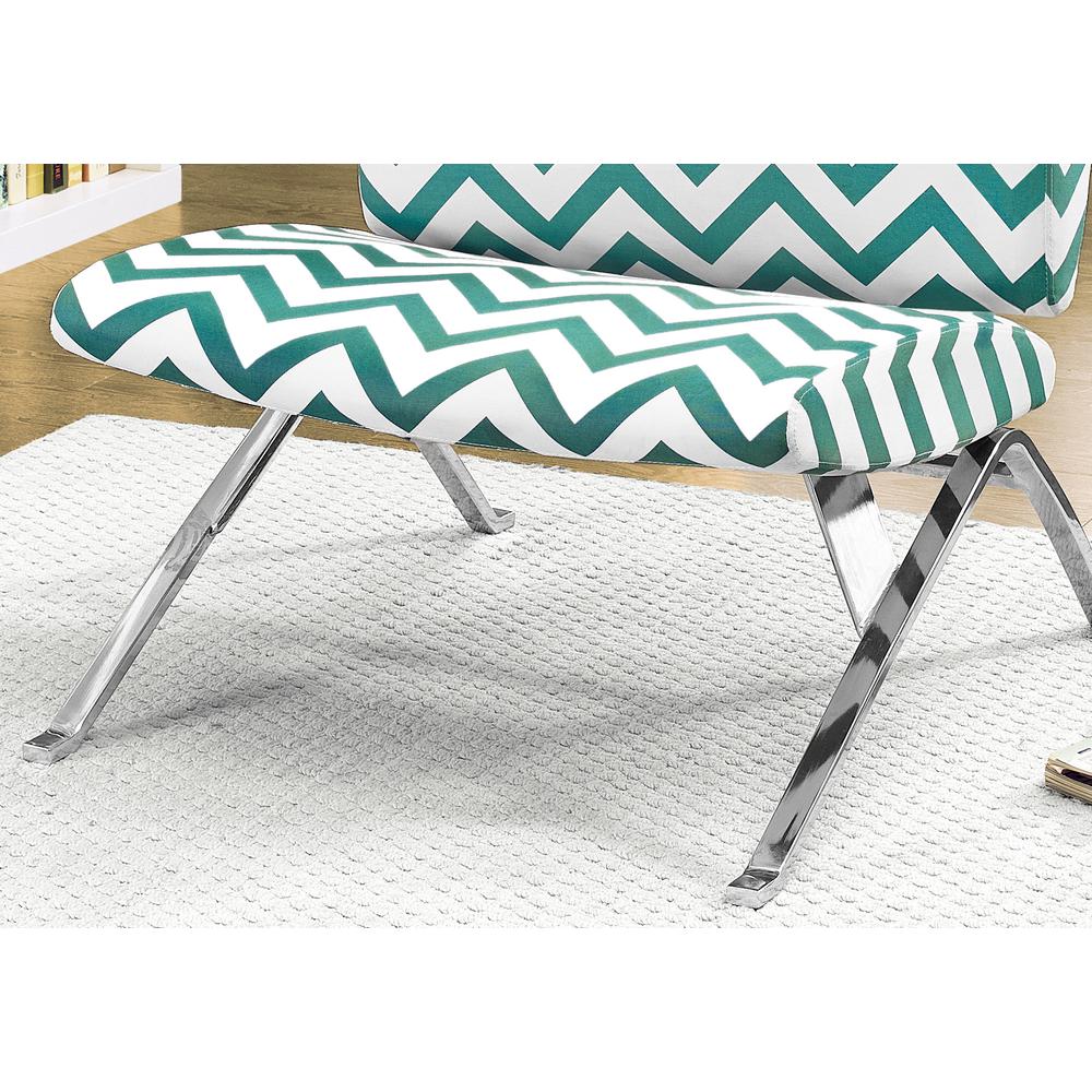 Arcelia - Accent Chair Upholstered Living Room Bedroom Green Fabric Chrome Metal
