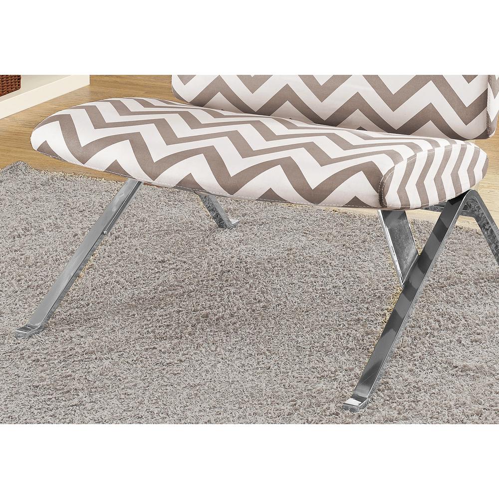 Lochlan - Accent Chair Upholstered Living Room Bedroom Brown Fabric Chrome Metal