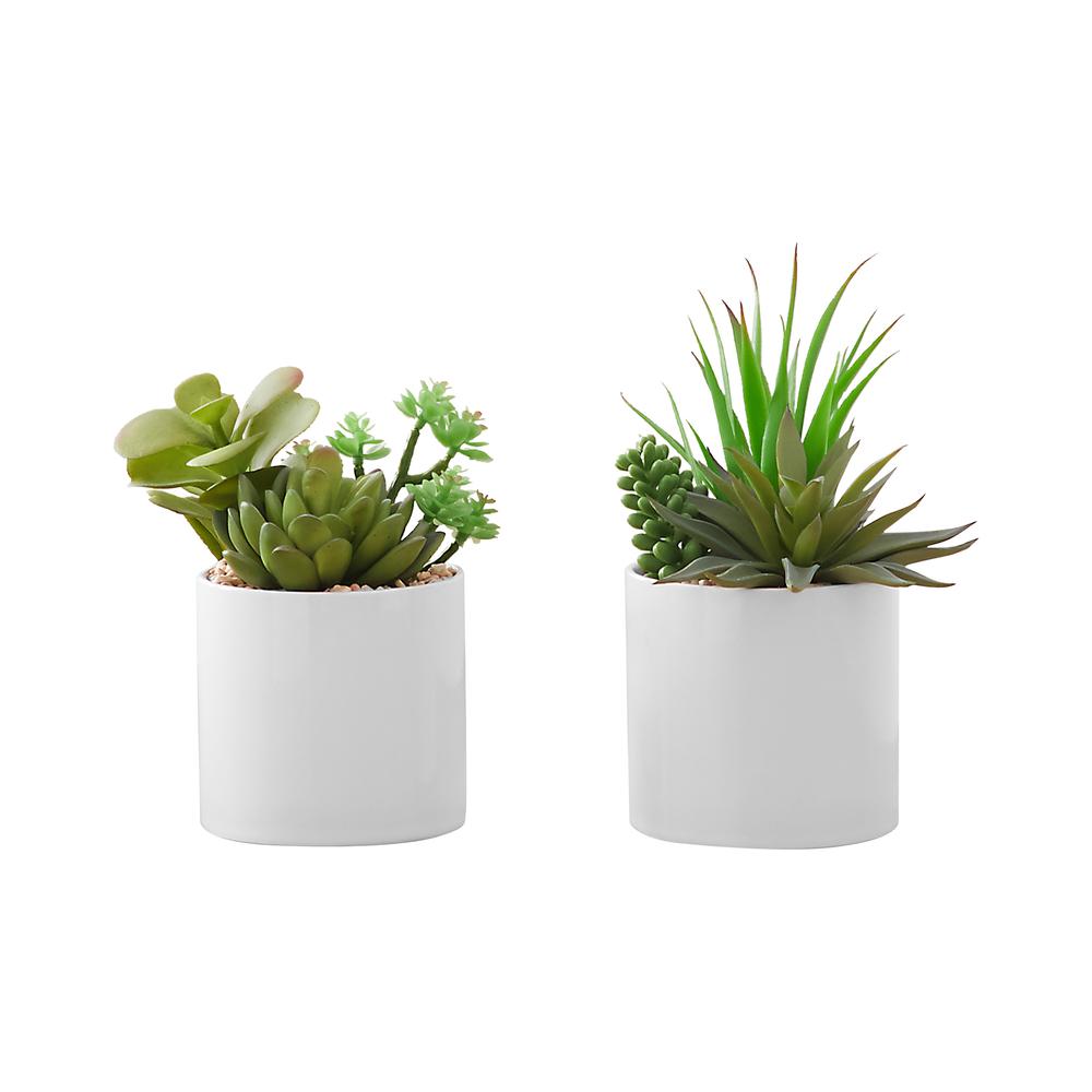 Ibiza - Artificial Plant 7" Tall Succulent Indoor Faux Fake Table Greenery