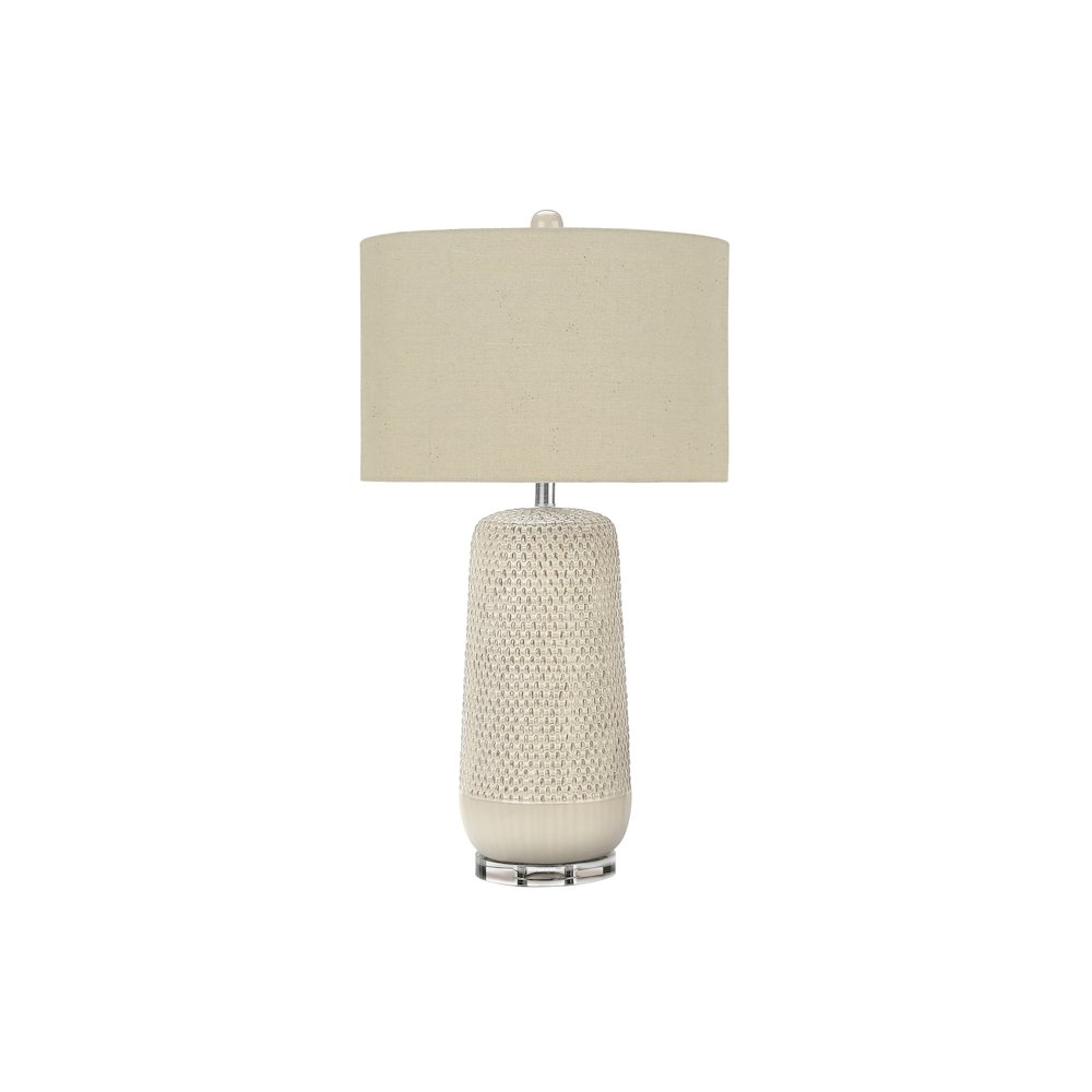 Noemi - Lighting 31"H Table Lamp Cream Ceramic Beige Shade Contemporary