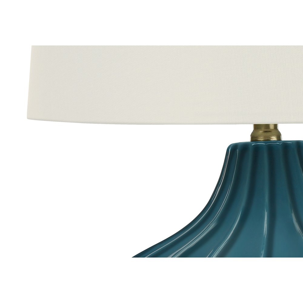 Macias - Lighting 24"H Table Lamp Blue Ceramic Ivory / Cream Shade