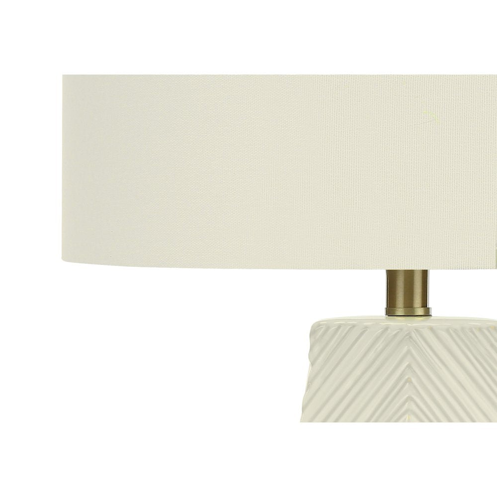 Adonica - Lighting 29"H Table Lamp White Ceramic Ivory / Cream Shade