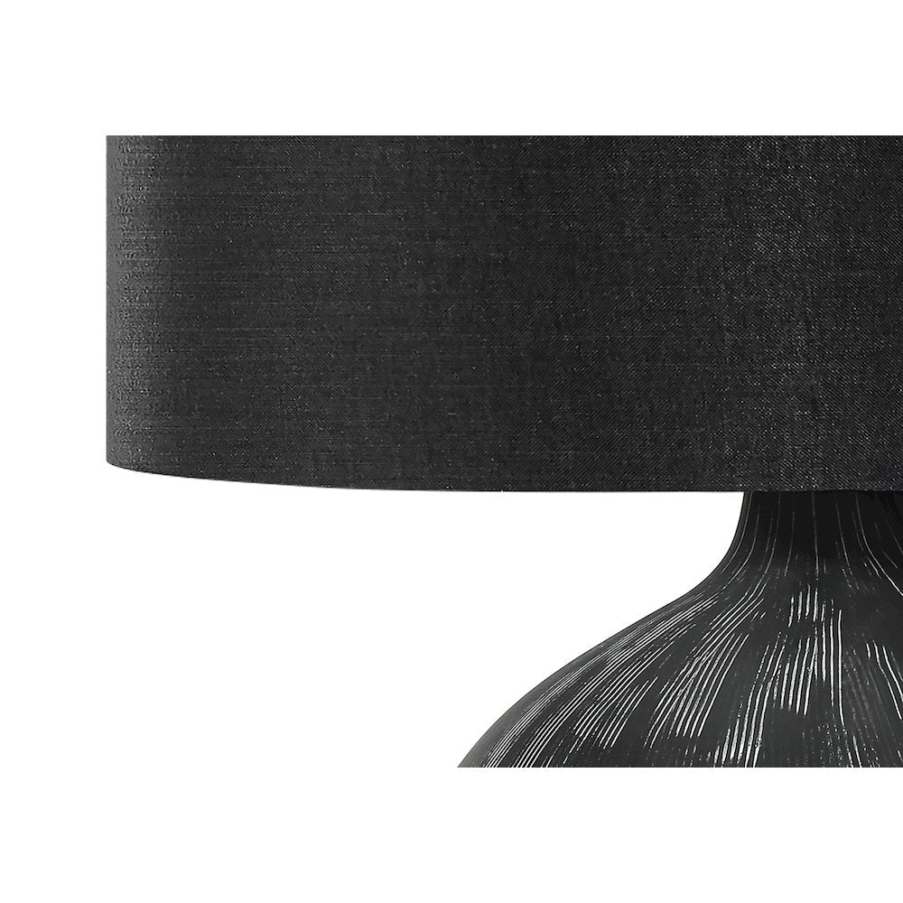 Prunella - Lighting 23"H Table Lamp Black Ceramic Black Shade Contemporary