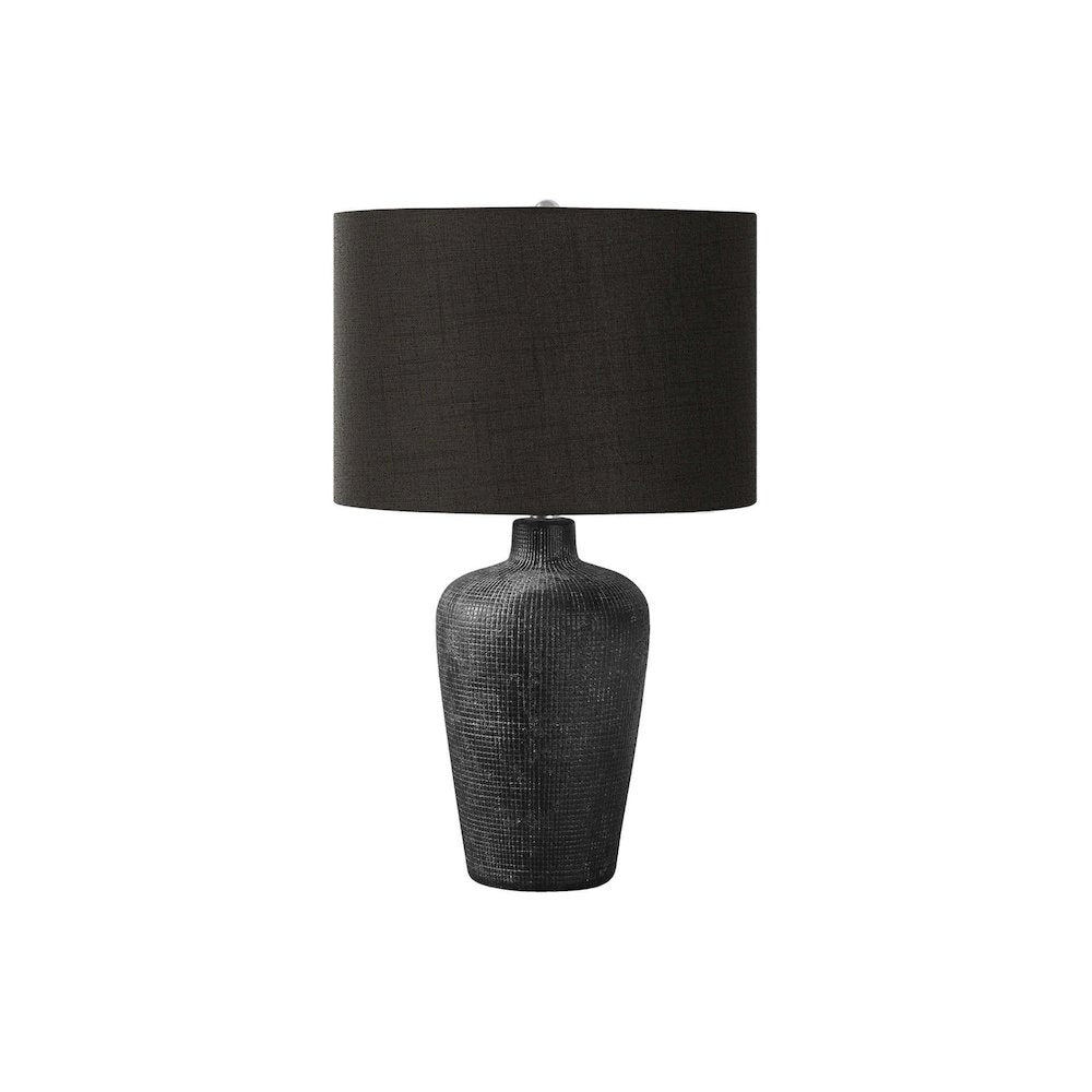 Collice - Lighting Table Lamp 24"H Black Ceramic Black Shade Contemporary