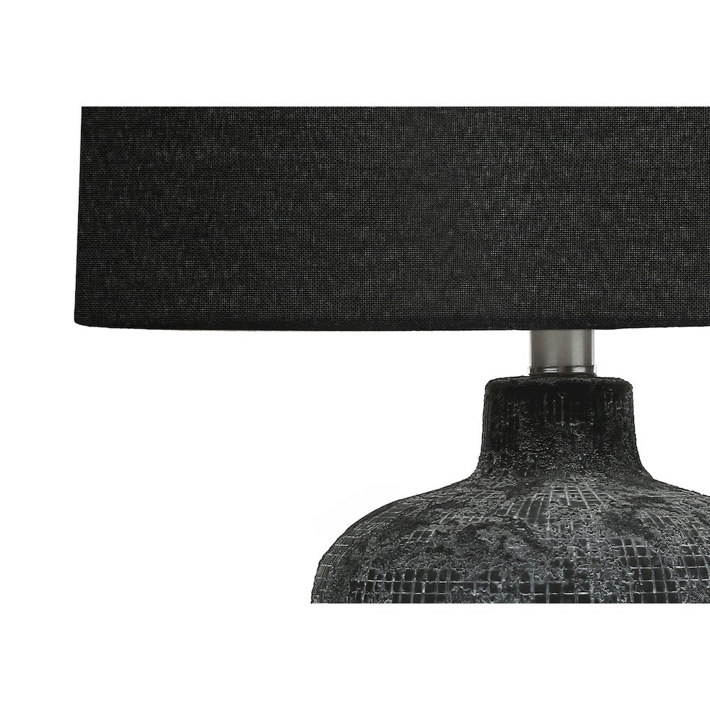 Collice - Lighting Table Lamp 24"H Black Ceramic Black Shade Contemporary
