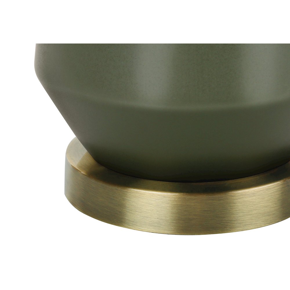 Leala - Lighting 26"H Table Lamp Green Ceramic Ivory / Cream Shade