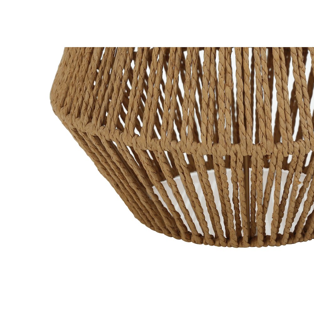 Ercilia - Lighting 22"H Table Lamp Brown Rope Beige Shade Transitional