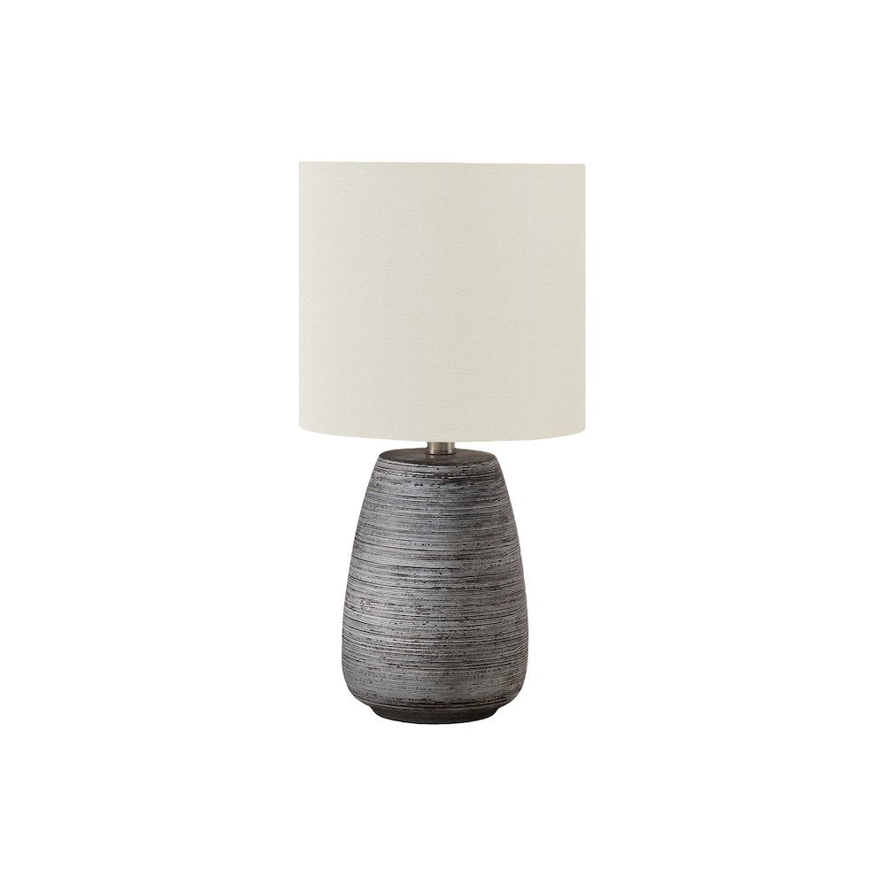 Devika - Lighting 19"H Table Lamp Grey Ceramic Ivory / Cream Shade