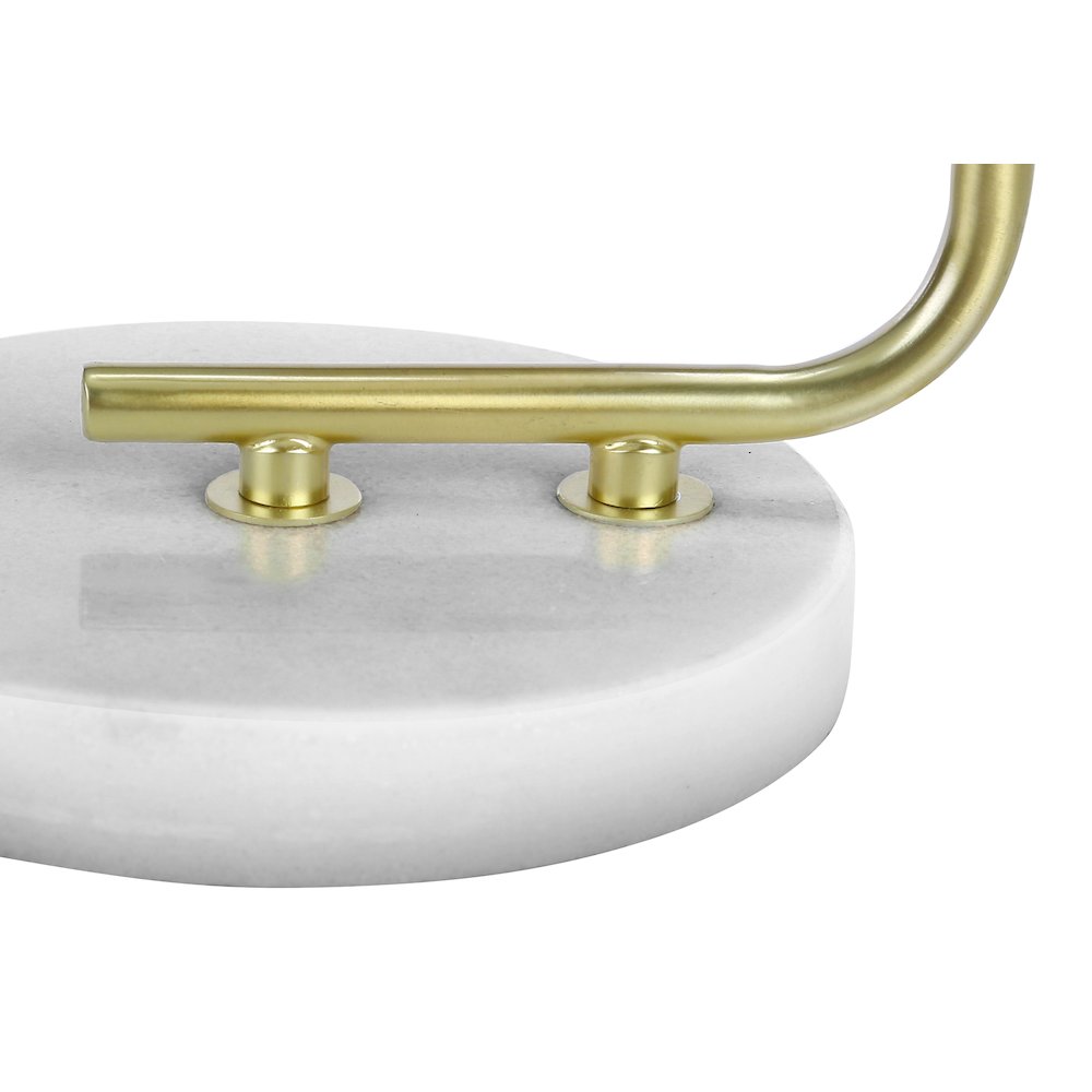 Bistra - Lighting 20"H Table Lamp White Marble Ivory / Cream Shade