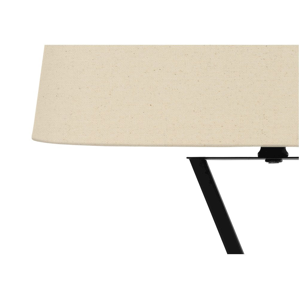 Nequiel - Lighting 25"H Table Lamp Usb Port Included Black Metal Beige