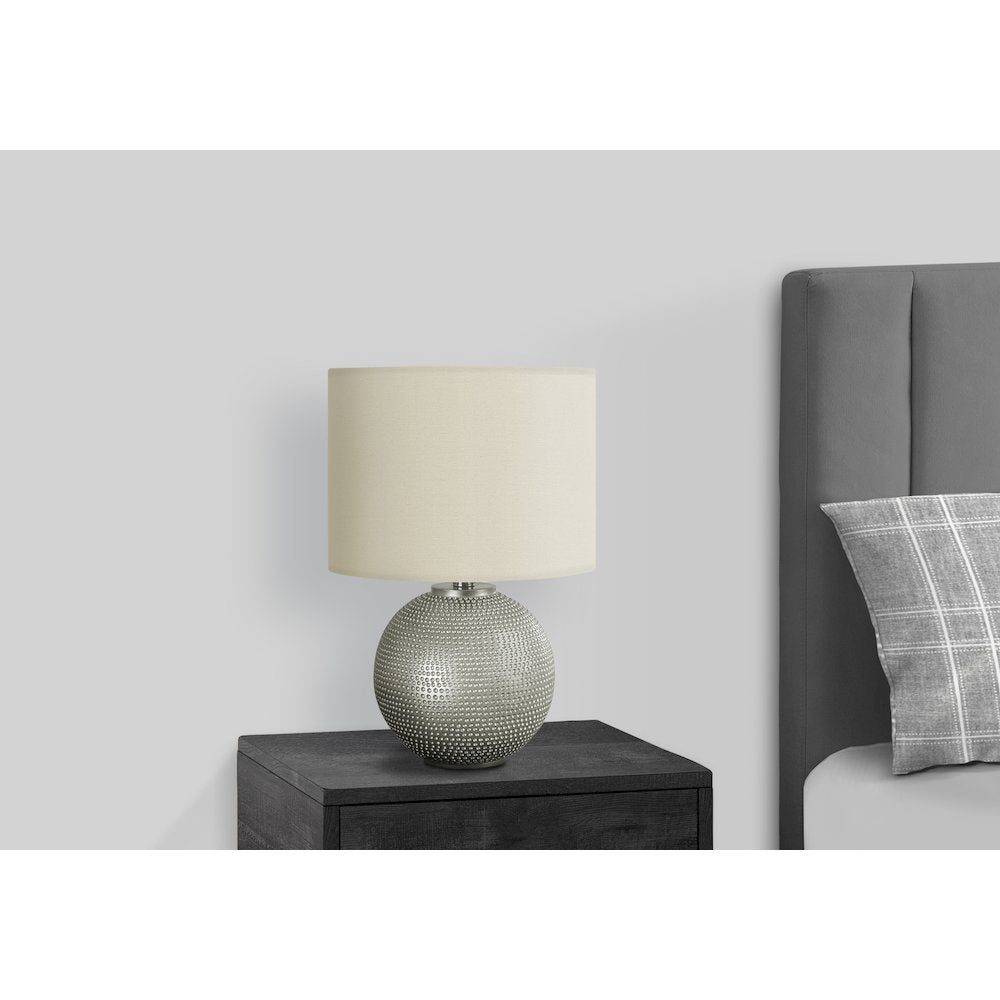 Genet - Lighting 19"H Table Lamp Grey Resin Ivory / Cream Shade